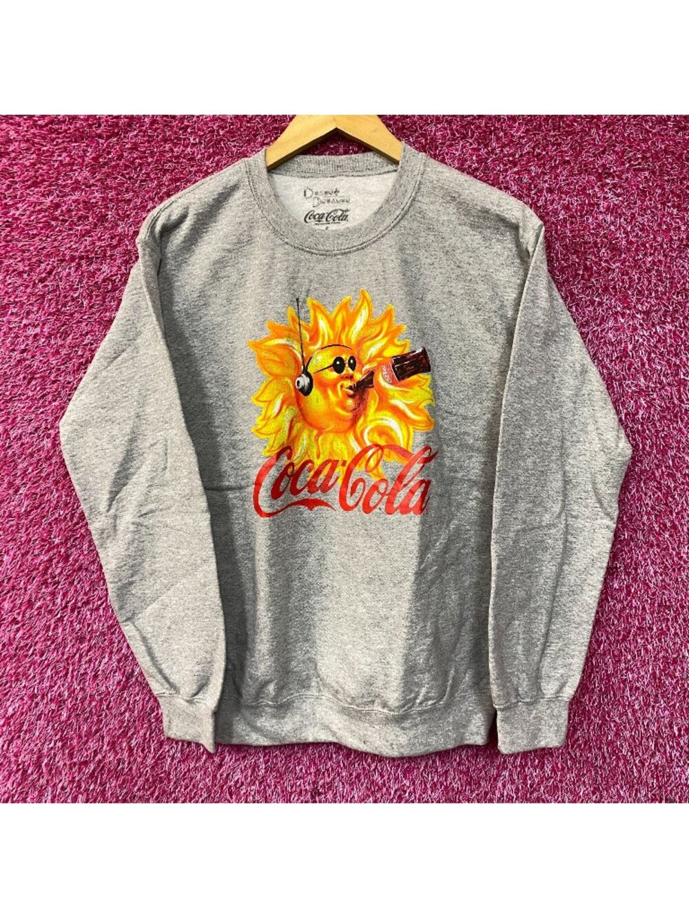 Coca-cola Sun Logo Retro Style Sweatshirt Small